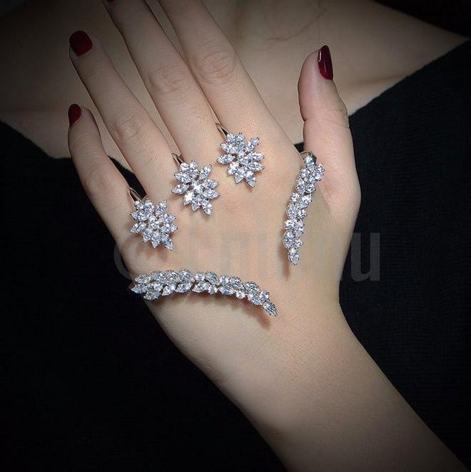 Buy 18K Platinum Plated Palm Cuff Hand Chain Ring Bracelet Fairy Bracelet  Adjustable Crystal Slave Bracelet Ring Chain Braceletr2207 Online in India  - Etsy